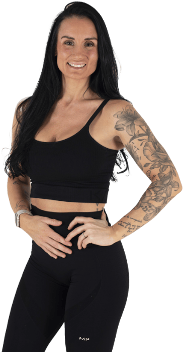 Swedish fitness trainer smiling for portrait photo